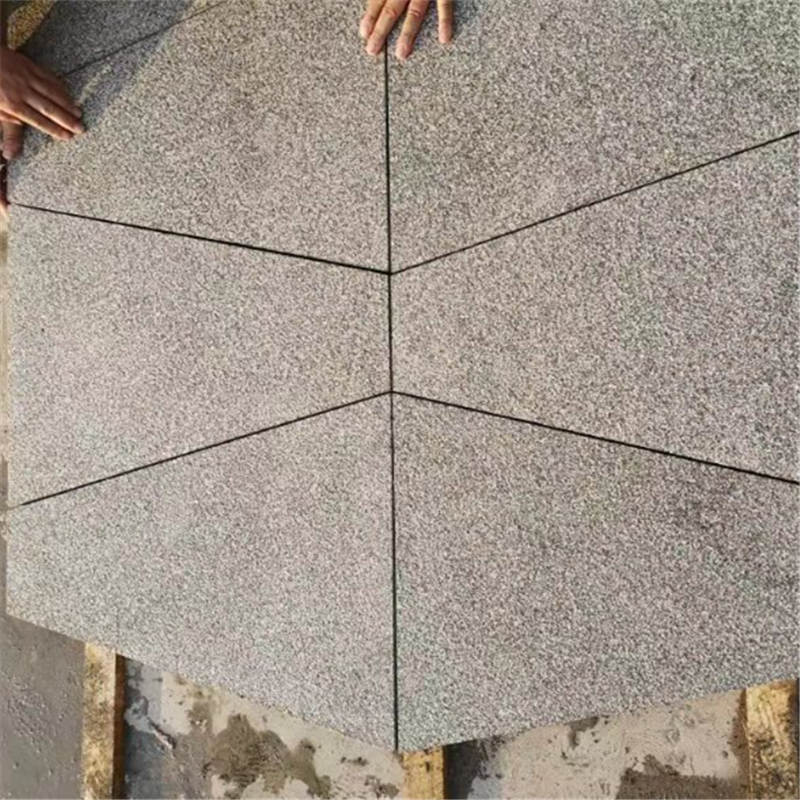 Trapezoid stone pavement slabs